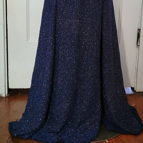 Fiesta Fashion Blue Sparkle Full Length Dress Size Medium - Picture 6 of 12